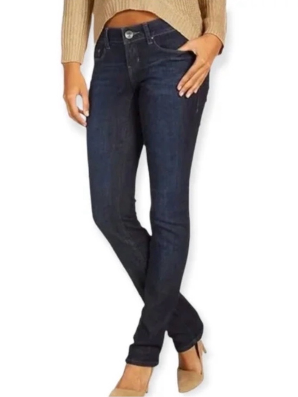DKNY Like New Blue Dark Wash Skinny Jeans Sz 6 Bin F